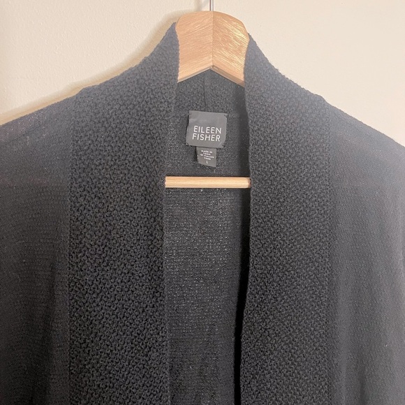 Eileen Fisher Open Front 100% Wool Cardigan - Picture 4 of 8